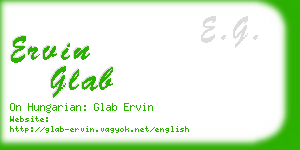 ervin glab business card